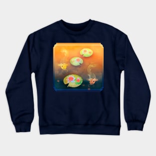 Koi Fish Lilypad Lotus Sunrise Crewneck Sweatshirt